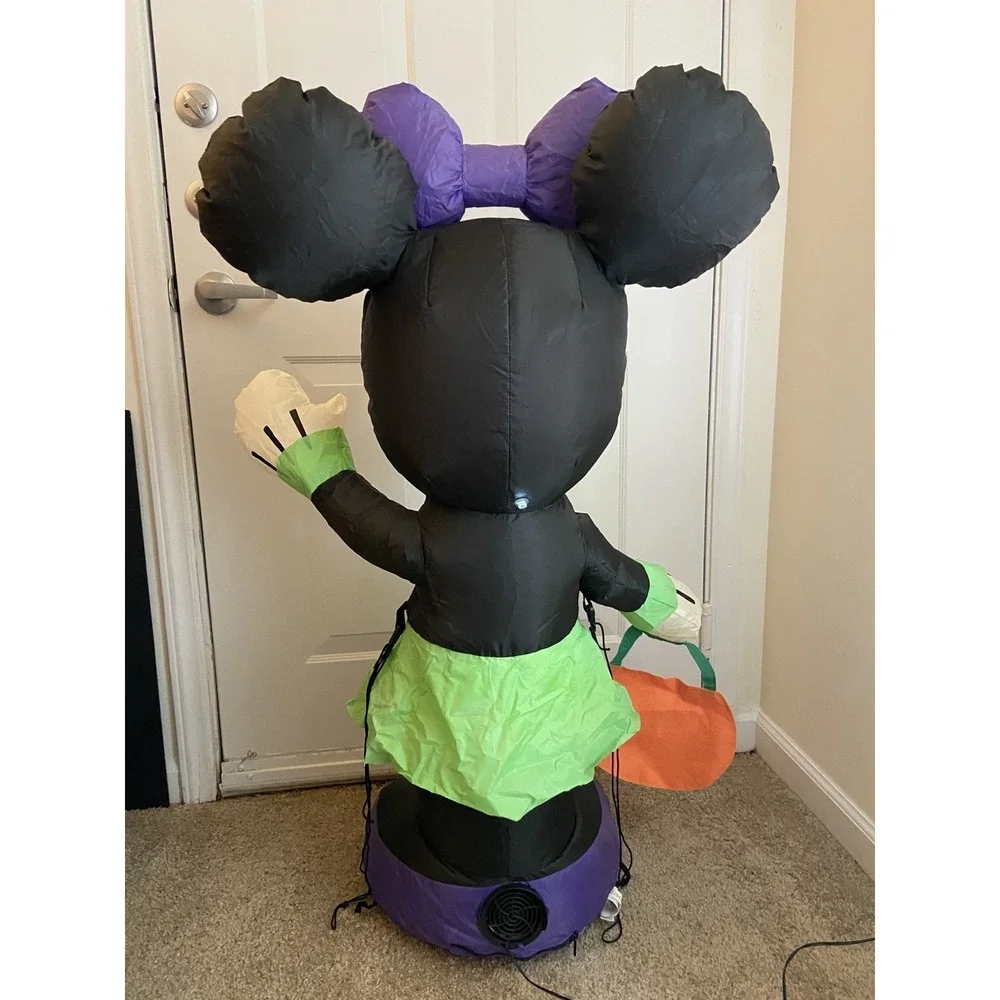 Gemmy Disney Halloween Mickey Mouse & Minnie Mouse Skeleton Inflatables 3.5 ft‎